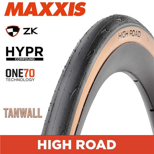 Maxxis Maxxis High Road - 700 X 25C Hypr ZK Fold Tanwall 170TPI