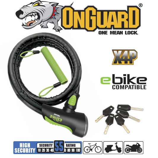 On Guard Rotteiler Armored-lock Keyed 180CM X 25MM - E-bike Series