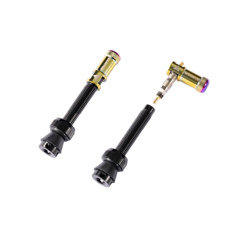 Granite Design Tubeless Valves With Juicy Nipple Valve Cap Pair
