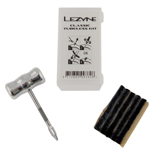 Lezyne Classic Tubeless Kit Plastic Box Included 5 Plugs Integrated Reamer And Plug To N