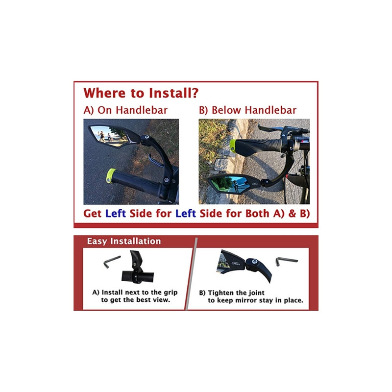 Hafny Mirror - Bar Mount - Cruiser / Mtb - Left Hand Side