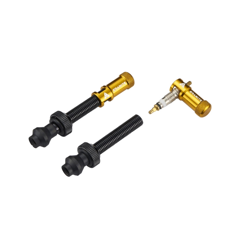 Granite Design Tubeless Valves With Juicy Nipple Valve Cap Pair