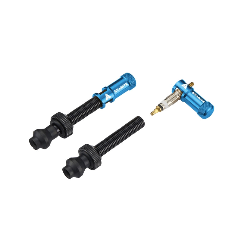 Granite Design Tubeless Valves With Juicy Nipple Valve Cap Pair
