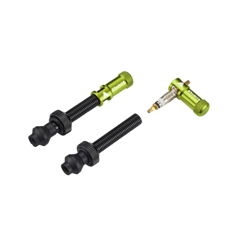 Granite Design Tubeless Valves With Juicy Nipple Valve Cap Pair